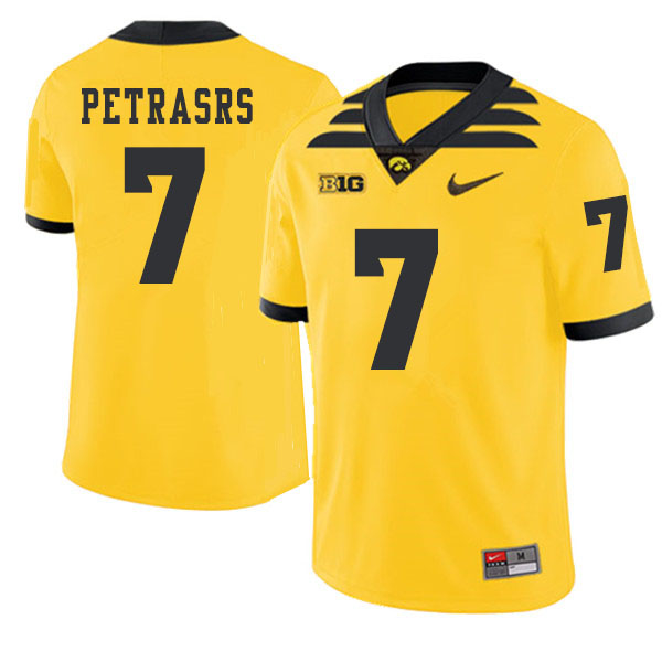 2019 Men #7 Spencer Petrasrs Iowa Hawkeyes College Football Alternate Jerseys Sale-Gold